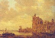 Jan van de Cappelle River Landscape with Pellekussenpoort, Utrecht and Gothic Choir China oil painting reproduction